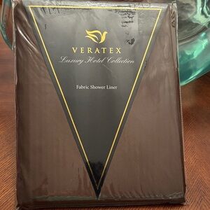 Veratex Coffee Brown Fabric Shower Liner